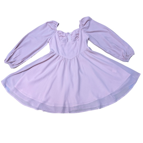 Mauve pink GIRL fully lined chiffon dress for all times - Picture 1 of 1